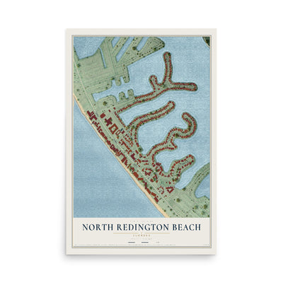 North Redington Beach, Florida map print, 12" x 18" Archival Matte Print mockup