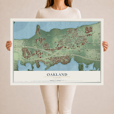 Oakland, Florida map print, 24" x 36" Archival Matte Print mockup