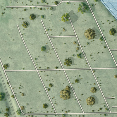 Close-up 2 of the Ocean Breeze, Florida map artwork