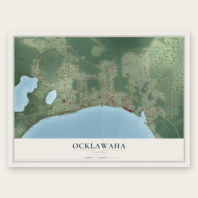 Ocklawaha, Florida map print, the full design