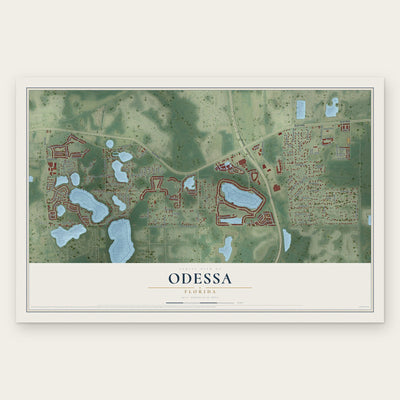 Odessa, Florida map print, the full design