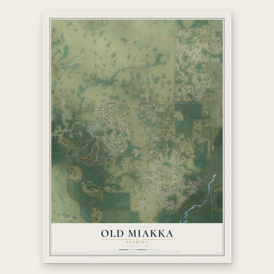 Old Miakka, Florida map print, the full design