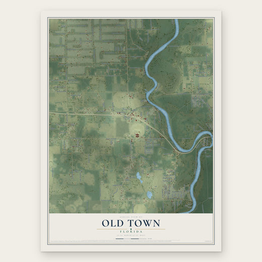 Old Town, Florida map print, the full design