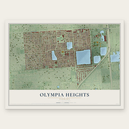 Olympia Heights, Florida map print, the full design