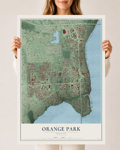 Orange Park, Florida map print, 24" x 36" Archival Matte Print mockup