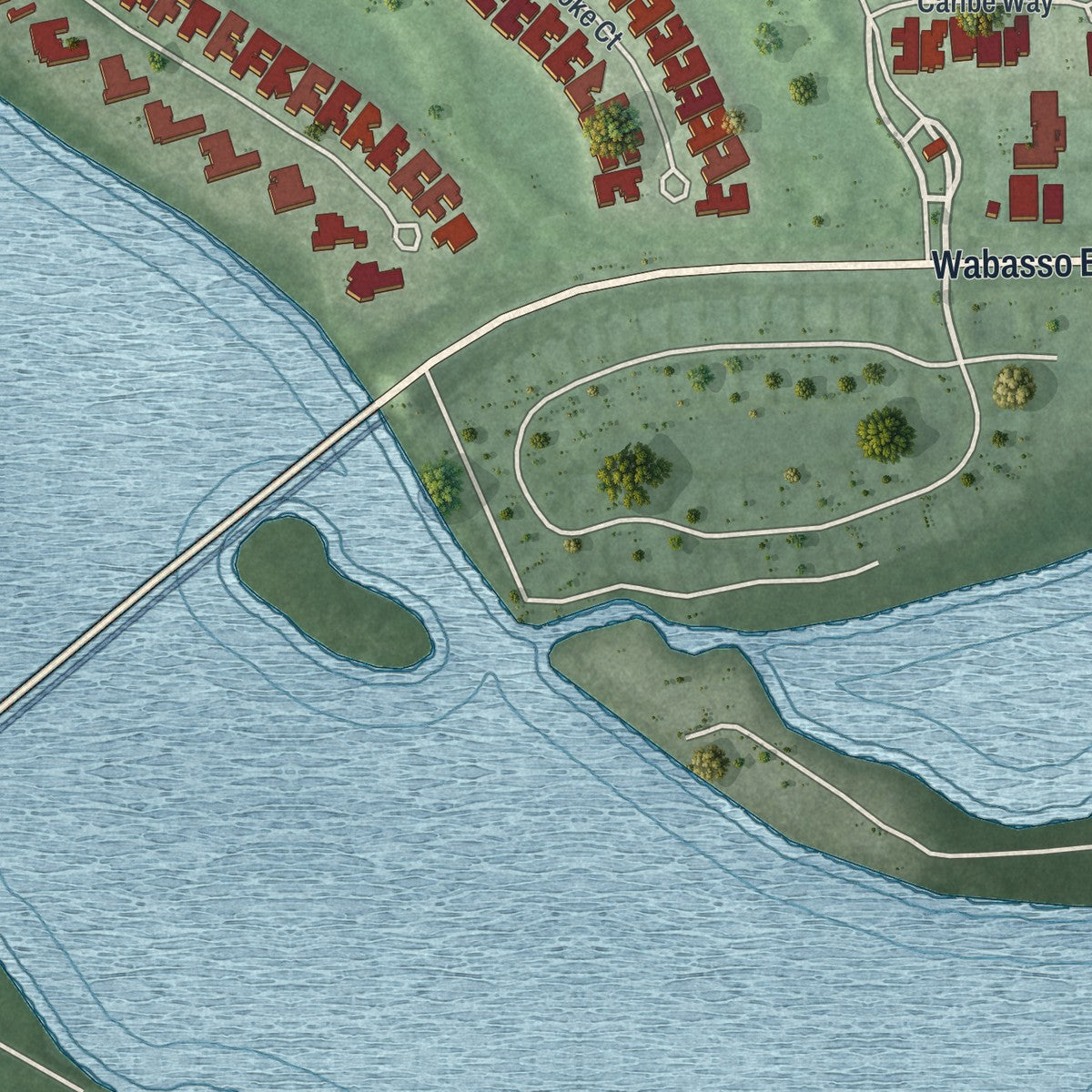 Close-up 1 of the Orchid, Florida map artwork