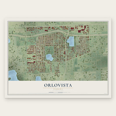 Orlovista, Florida map print, the full design