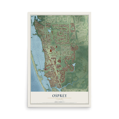 Osprey, Florida map print, 12" x 18" Archival Matte Print mockup