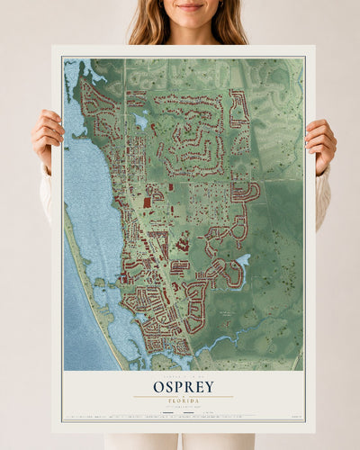 Osprey, Florida map print, 24" x 36" Archival Matte Print mockup