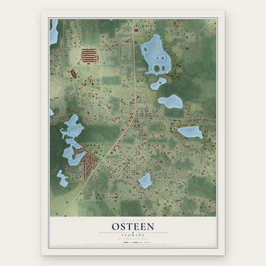 Osteen, Florida map print, the full design