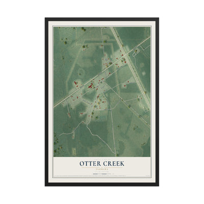 Otter Creek, Florida map print, 12" x 18" W/ Black Ayous Wood Frame mockup