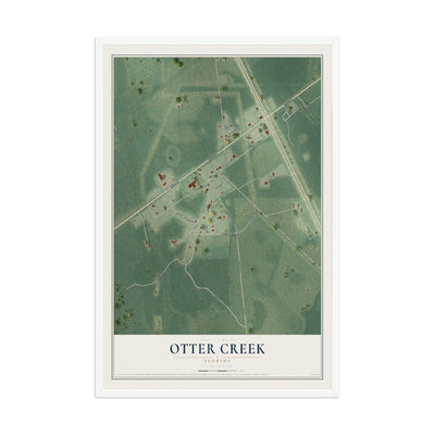 Otter Creek, Florida map print, 12" x 18" W/ White Ayous Wood Frame mockup