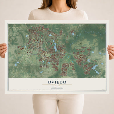Oviedo, Florida map print, 18" x 24" Archival Matte Print mockup