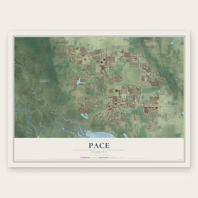 Pace, Florida map print, the full design