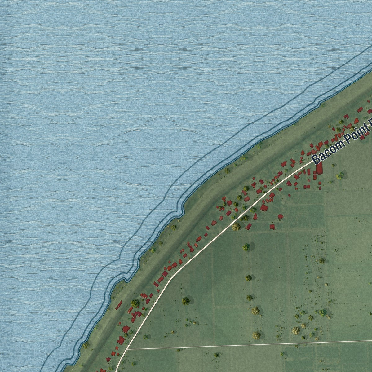 Close-up 2 of the Pahokee, Florida map artwork