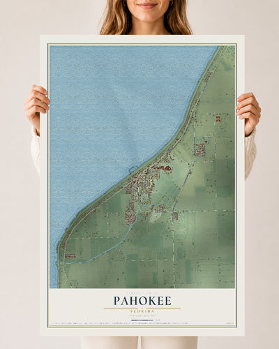 Pahokee, Florida map print, 24" x 36" Archival Matte Print mockup