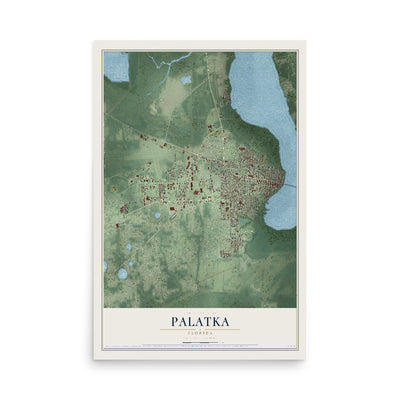 Palatka, Florida map print, 12" x 18" Archival Matte Print mockup
