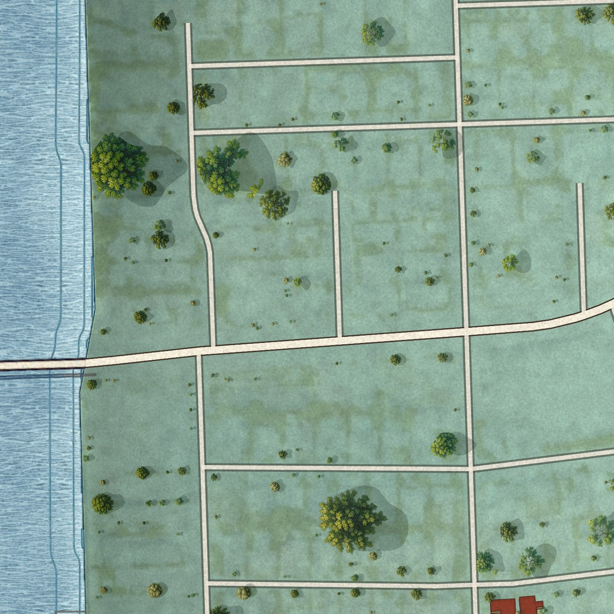 Close-up 2 of the Palm Beach Shores, Florida map artwork