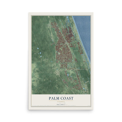 Palm Coast, Florida map print, 12" x 18" Archival Matte Print mockup