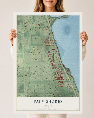 Palm Shores, Florida map print, 24" x 36" Archival Matte Print mockup