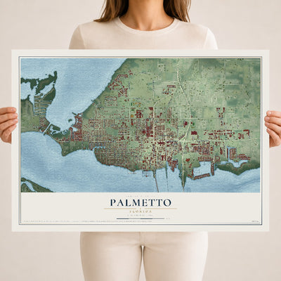 Palmetto, Florida map print, 18" x 24" Archival Matte Print mockup