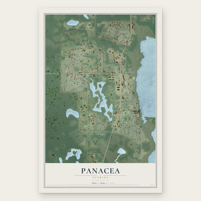 Panacea, Florida map print, the full design