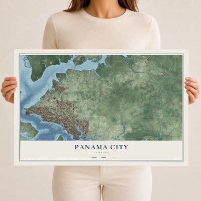 Panama City, Florida map print, 12" x 18" Archival Matte Print mockup