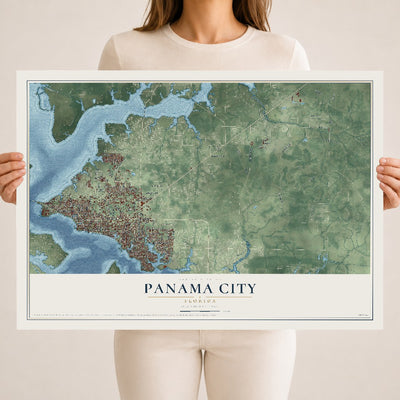 Panama City, Florida map print, 18" x 24" Archival Matte Print mockup