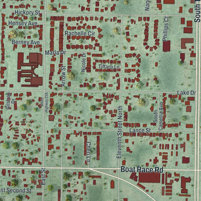 Close-up 1 of the Parker, Florida map artwork