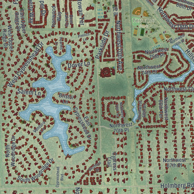 Close-up 1 of the Parkland, Florida map artwork