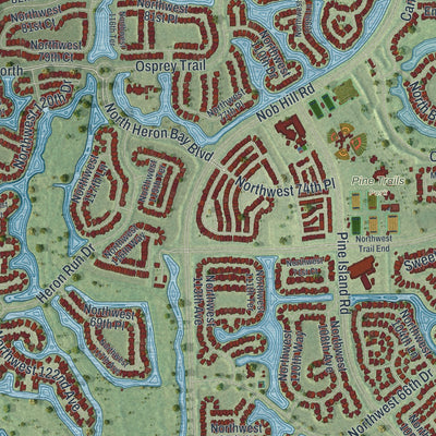 Close-up 2 of the Parkland, Florida map artwork
