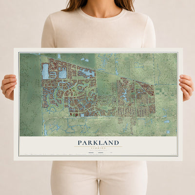 Parkland, Florida map print, 12" x 18" Archival Matte Print mockup