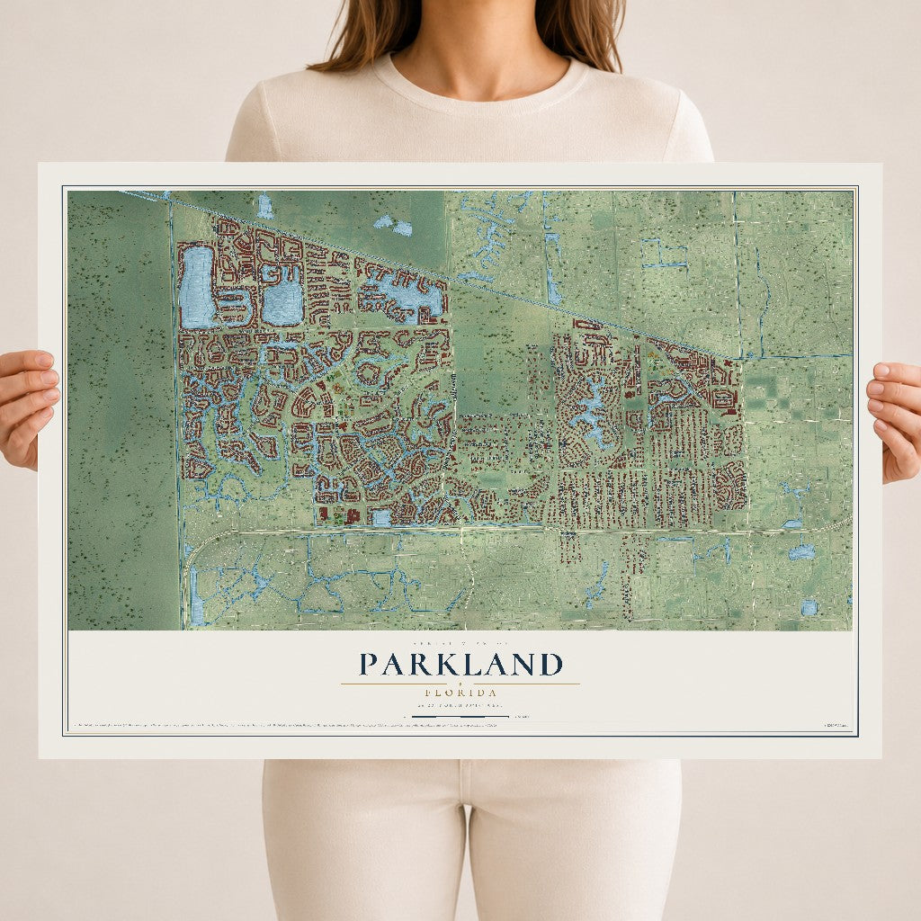 Parkland, Florida map print, 18" x 24" Archival Matte Print mockup