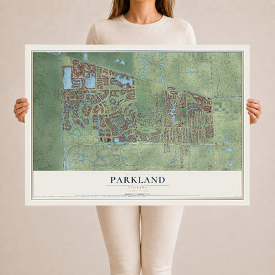 Parkland, Florida map print, 24" x 36" Archival Matte Print mockup