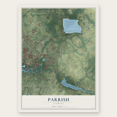 Parrish, Florida map print, the full design
