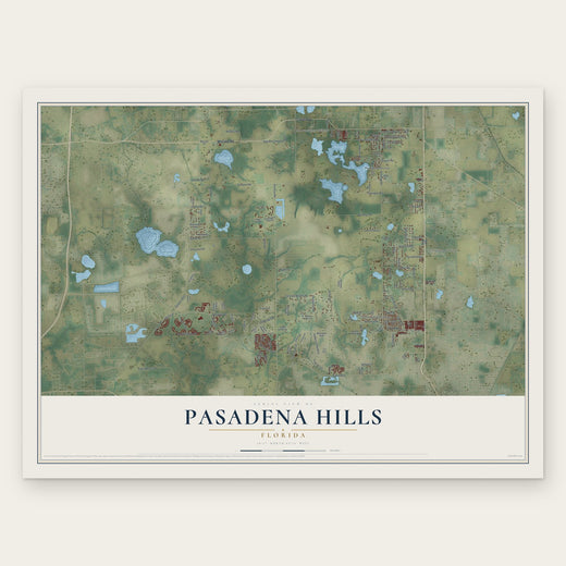 Pasadena Hills, Florida map print, the full design
