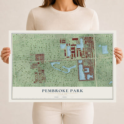 Pembroke Park, Florida map print, 12" x 18" Archival Matte Print mockup