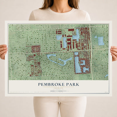 Pembroke Park, Florida map print, 18" x 24" Archival Matte Print mockup