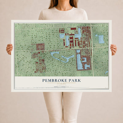 Pembroke Park, Florida map print, 24" x 36" Archival Matte Print mockup