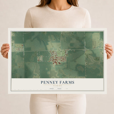 Penney Farms, Florida map print, 12" x 18" Archival Matte Print mockup