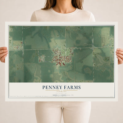 Penney Farms, Florida map print, 18" x 24" Archival Matte Print mockup