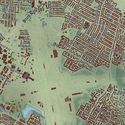 Close-up 2 of the Pensacola, Florida map artwork