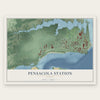 Pensacola Station, Florida map print, the full design