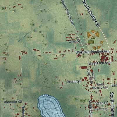 Close-up 1 of the Pierson, Florida map artwork