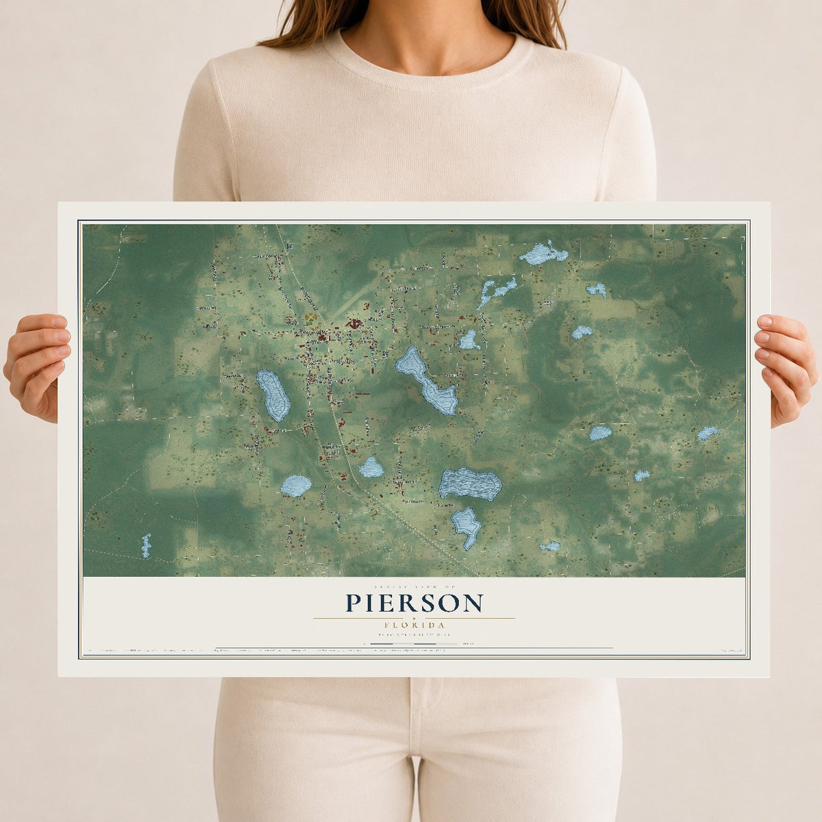 Pierson, Florida map print, 12" x 18" Archival Matte Print mockup