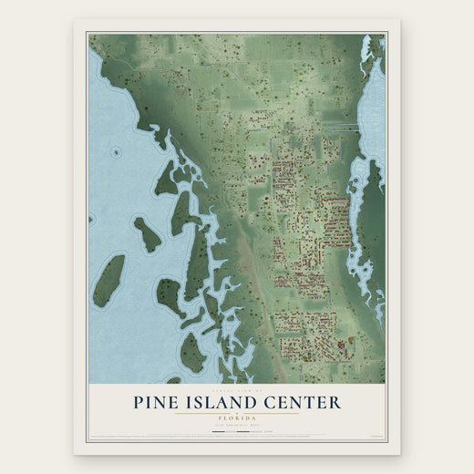 Pine Island Center, Florida map print, the full design