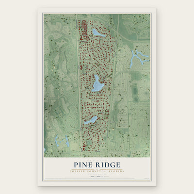 Pine Ridge, Collier County, Florida map print, the full design