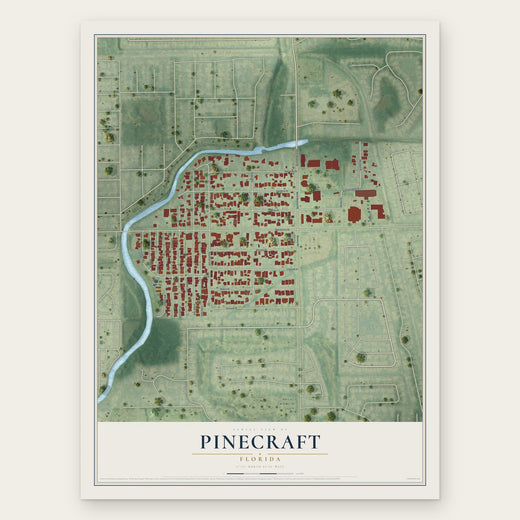 Pinecraft, Florida map print, the full design