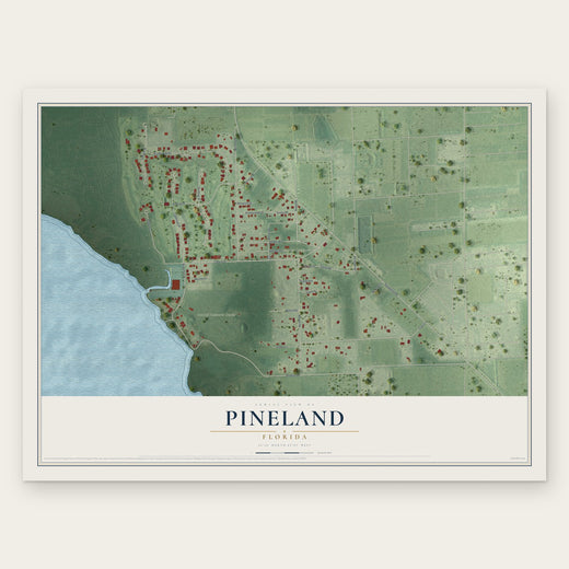Pineland, Florida map print, the full design