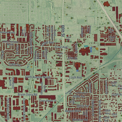 Close-up 2 of the Pinellas Park, Florida map artwork